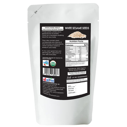 D-Alive Honestly Organic White Sesame Seeds