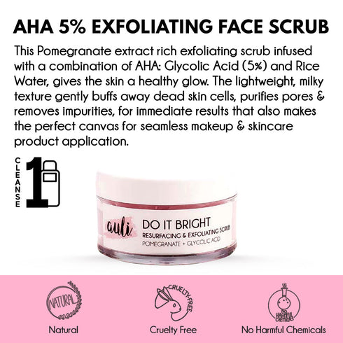 Auli Do It Bright Aha 5% Exfoliating Face Scrub 50g