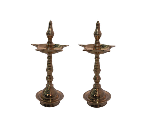 Brass Traditional Kerala Deepak Set (Pack Of 2) 378gm