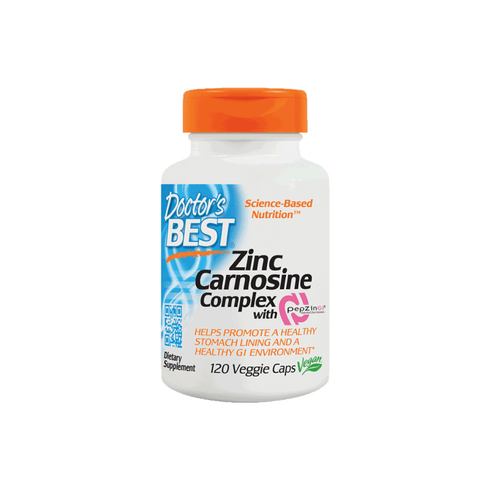 Doctor's Best Zinc Carnosine Complex with Pepzin GI Veggie Capsule bottle of 120 vegicaps