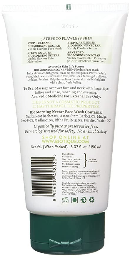 Biotique Advanced Ayurveda Bio Morning Nectar Visibly Flawless Face Wash 100g