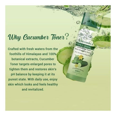 Biotique Bio Cucumber Pore Tightening Freshener With Himalayan Waters 120ml