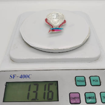 Pure Silver Pink Kalasham Fancy Diya 13g