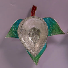 Pure Silver Blue Green Bilva Patram Diya 14.33g