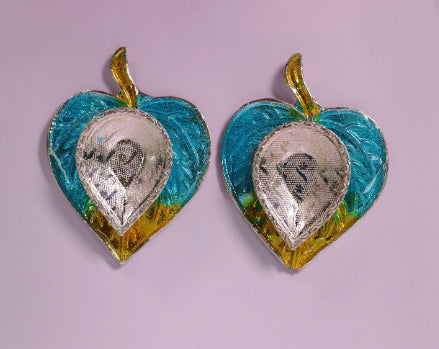 Pure Silver Leaf Pattern Fancy Diya 24g