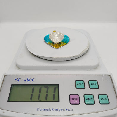 Pure Silver Leaf Pattern Fancy Diya 24g