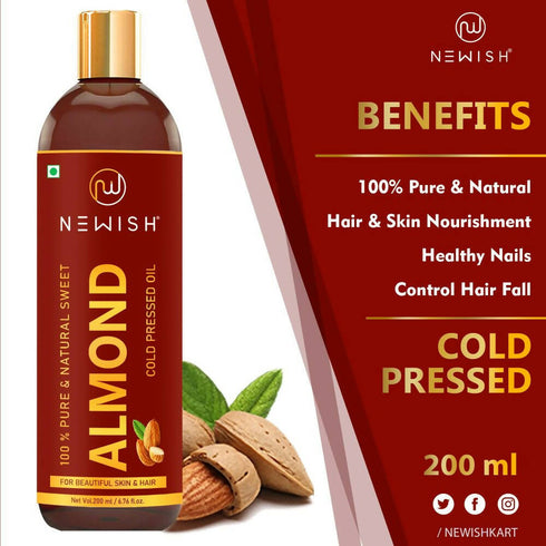 Newish Pure and Natural Sweet Almond Oil for Hair and Skin