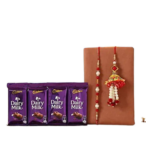 Pearl & Lumba Rakhi With Dairy Milk