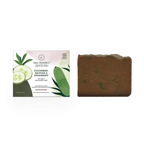 Juicy Chemistry Cucumber, Matcha & Spearmint Soap For Oily & Acne Prone Skin 90g
