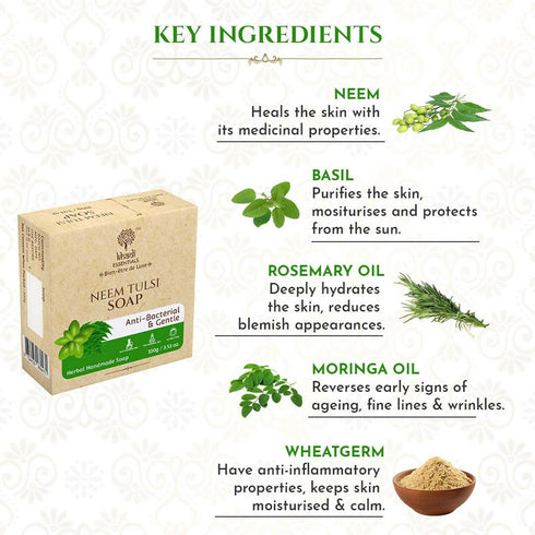 Khadi Essentials Neem And Tulsi Handmade Herbal Soap