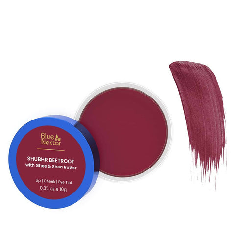 Blue Nectar Shubhr Beetroot Lip| Cheek and Eye Tint with Ghee and Almond Oil