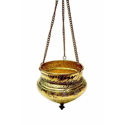 Water Pond Globular Pot with Chain / Abhishekam Water Pond