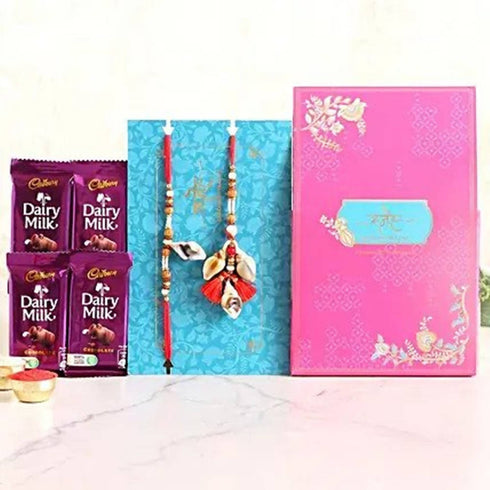 Shell Lumba Rakhi Set & Dairy Milk Chocolates