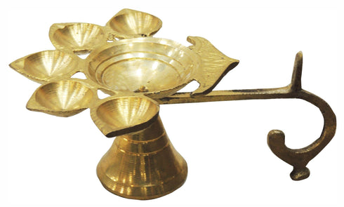 Brass Table Oil Lamp Deepak 5 Wicks 0.07Kg