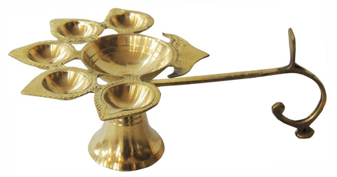 Brass Table Oil Lamp Deepak 5 Wicks 0.205Kg