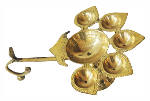 Brass Table Oil Lamp Deepak 5 Wicks 0.205Kg