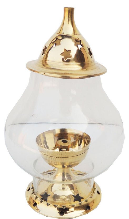 Brass Oil Lamp Deepak With Chimney 0.12Kg