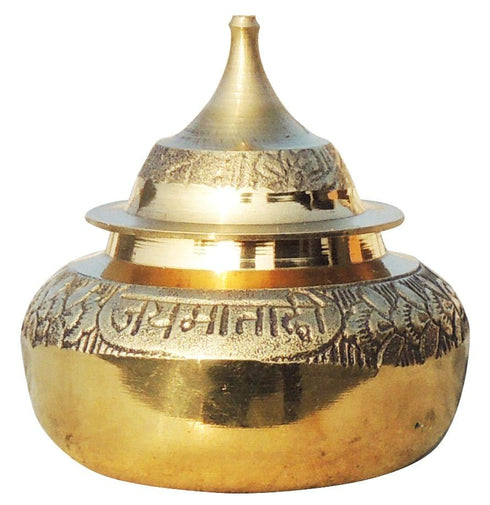 Brass Handicraft Sindoor Dani Dabbi 0.02Kg