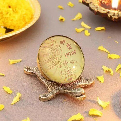 Sampurna Shri Yantra On Brass Tortoise 0.13Kg