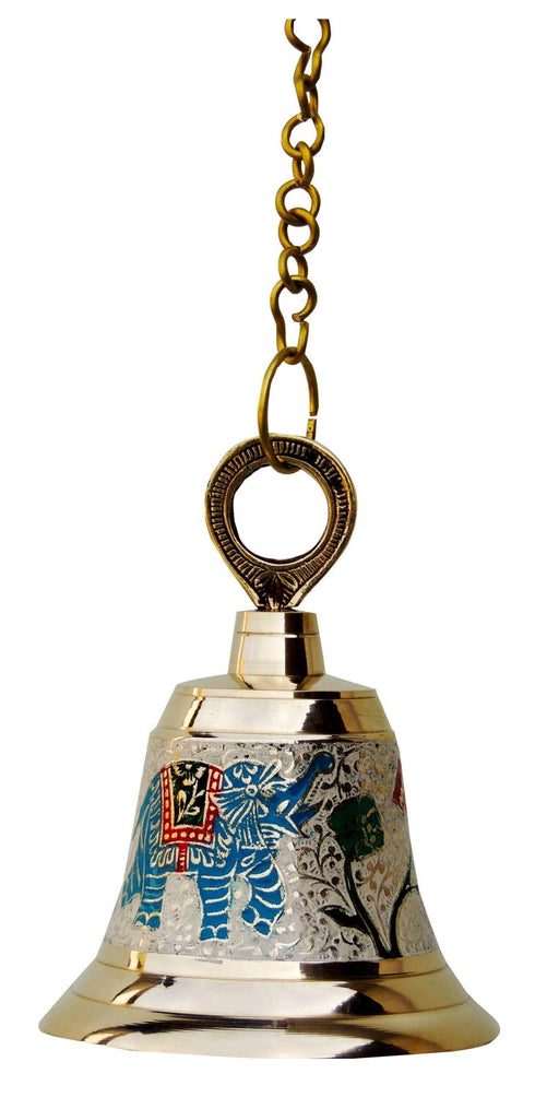 Brass Hanging Pooja Bell White Color 0.62Kg