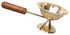 Brass Oil Lamp Deepak With Wooden Handle 0.175Kg