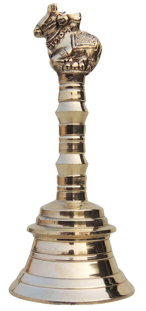Brass Pooja Hand Bell Nandi Ganti 0.38kg