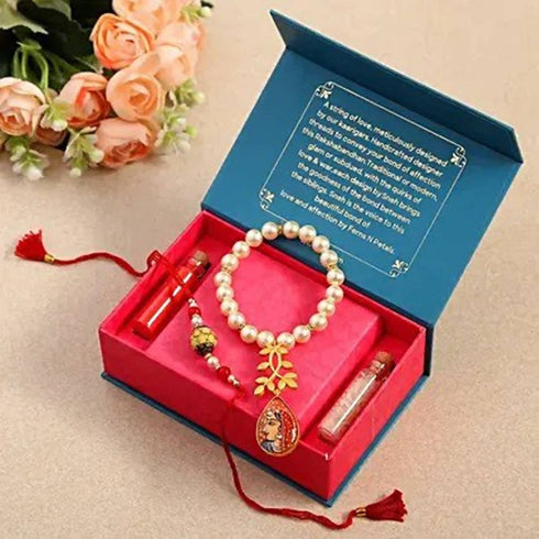 Folk Style Lumba Designer Rakhi Set