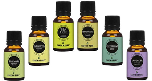 Earth N Pure Essential Oils Rosemary, Eucalyptus, Tea Tree, Lemongrass, Peppermint and Lavender
