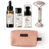 Brillare Vitamin C Face Serum and Powder Face Wash and Liquid Moisturizer With Jade Roller and Baby Pink Pouch