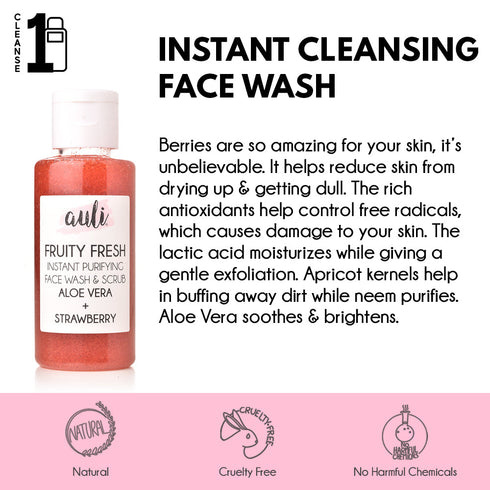 Auli Fruity Fresh Instant Cleansing Face Wash| Scrub 100 ml