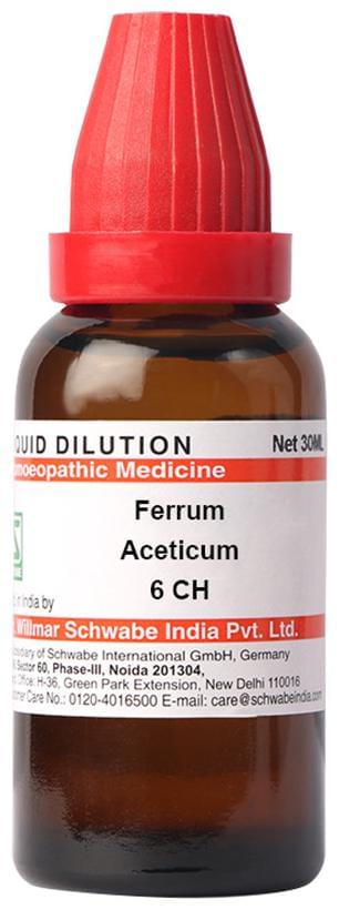 Dr Willmar Schwabe India Ferrum Aceticum Dilution 6 CH