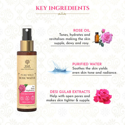 Khadi Essentials Pure Wild Rose Water