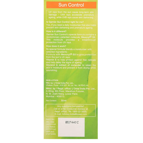 Garnier Skin Naturals Sun Control SPF 6 Moisturizer