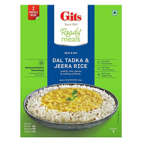 Gits Ready Meals Heat andEat Dal Tadka andJeera Rice