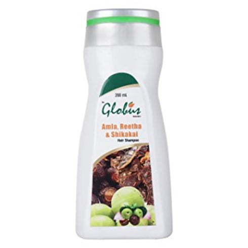 Globus Amla Reetha Shikakai Shampoo bottle of 200 ml Shampoo