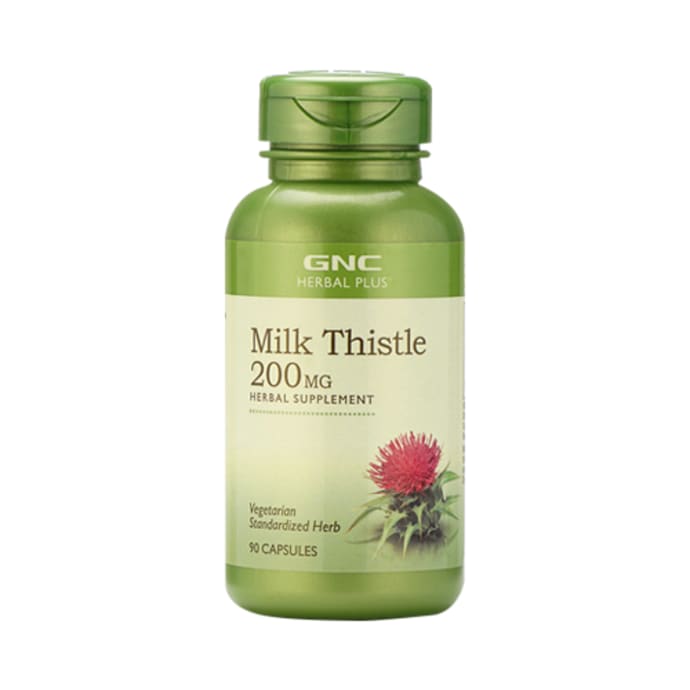 GNC Herbal Plus Milk Thistle 200mg Capsule, bottle of 90 capsules