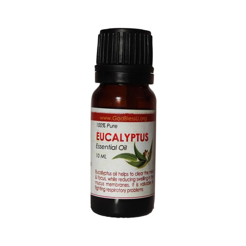 God Bless U 100% Pure Essential Oil Eucalyptus,bottle of 10 ml Oil X 4