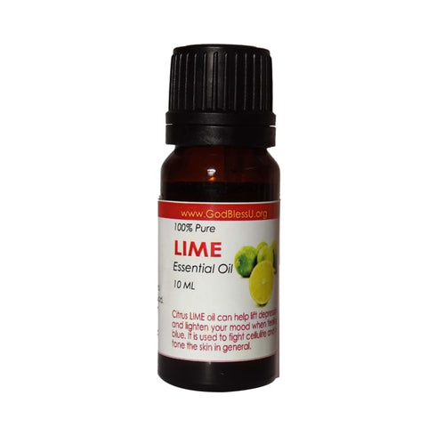 God Bless U 100% Pure Essential Oil Lime,bottle of 10 ml Oil X 2