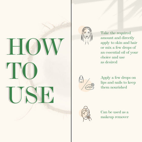 Good Vibes Coconut 100% Pure Cold Pressed Carrier Oil For Hair & Skin