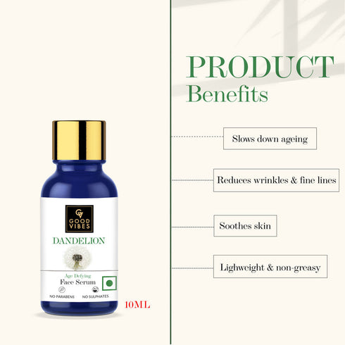 Good Vibes Dandelion Age Defying Face Serum 10ml