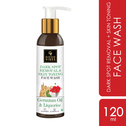 Good Vibes Dark Spot Removal + Skin Toning Face Wash - Geranium + Liquorice