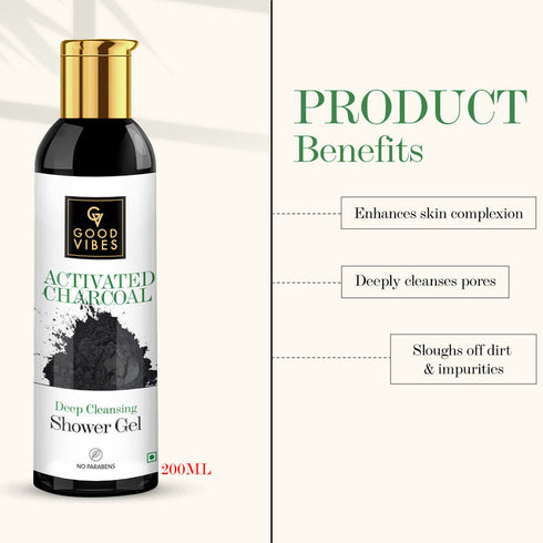 Good Vibes Activated Charcoal Deep Cleansing Shower Gel