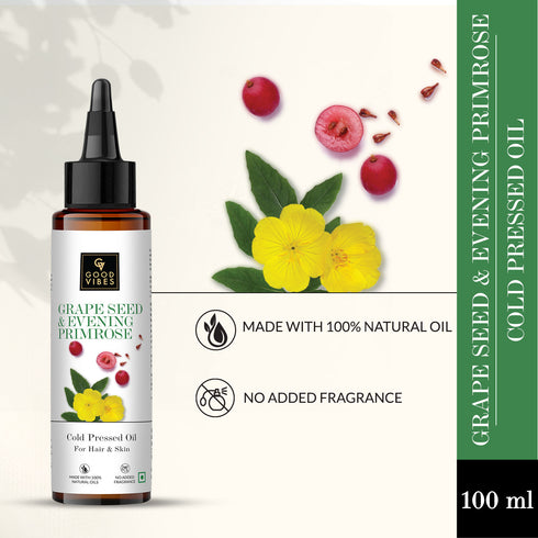Good Vibes Grape Seed And Evening Primrose Cold Pressed Oil For Hair & Skin