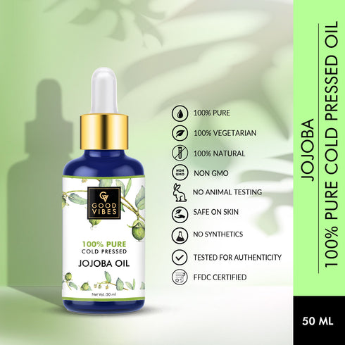 Good Vibes 100% Pure Cold Pressed Carrier Jojoba Oil For Hair & Skin 50ml