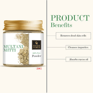 Good Vibes Multani Mitti 100% Pure Powder 50g