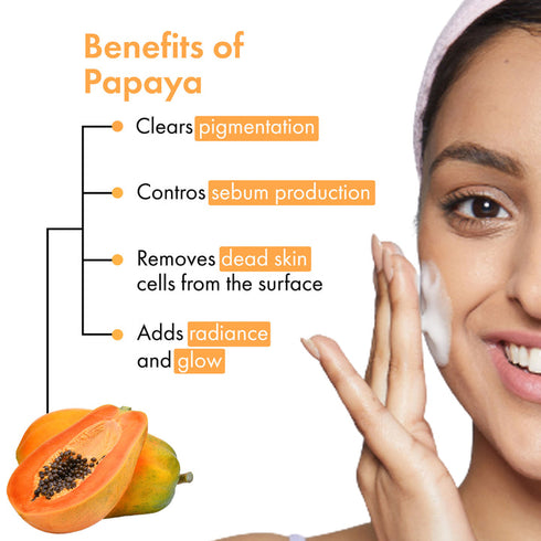 Good Vibes Papaya Skin Clearing Foaming Face Wash with Deep Cleansing Brush