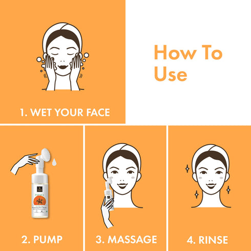 Good Vibes Papaya Skin Clearing Foaming Face Wash with Deep Cleansing Brush