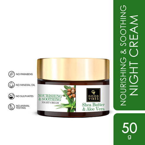 Good Vibes Plus Shea Butter + Aloe Vera Nourishing + Soothing Night Cream 50g