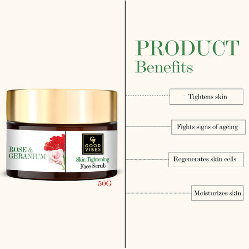 Good Vibes Rose & Geranium Skin Tightening Scrub