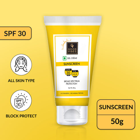 Good Vibes UVA & UVB Protection SPF 30 PA+++ Broad Spectrum Gel Creme